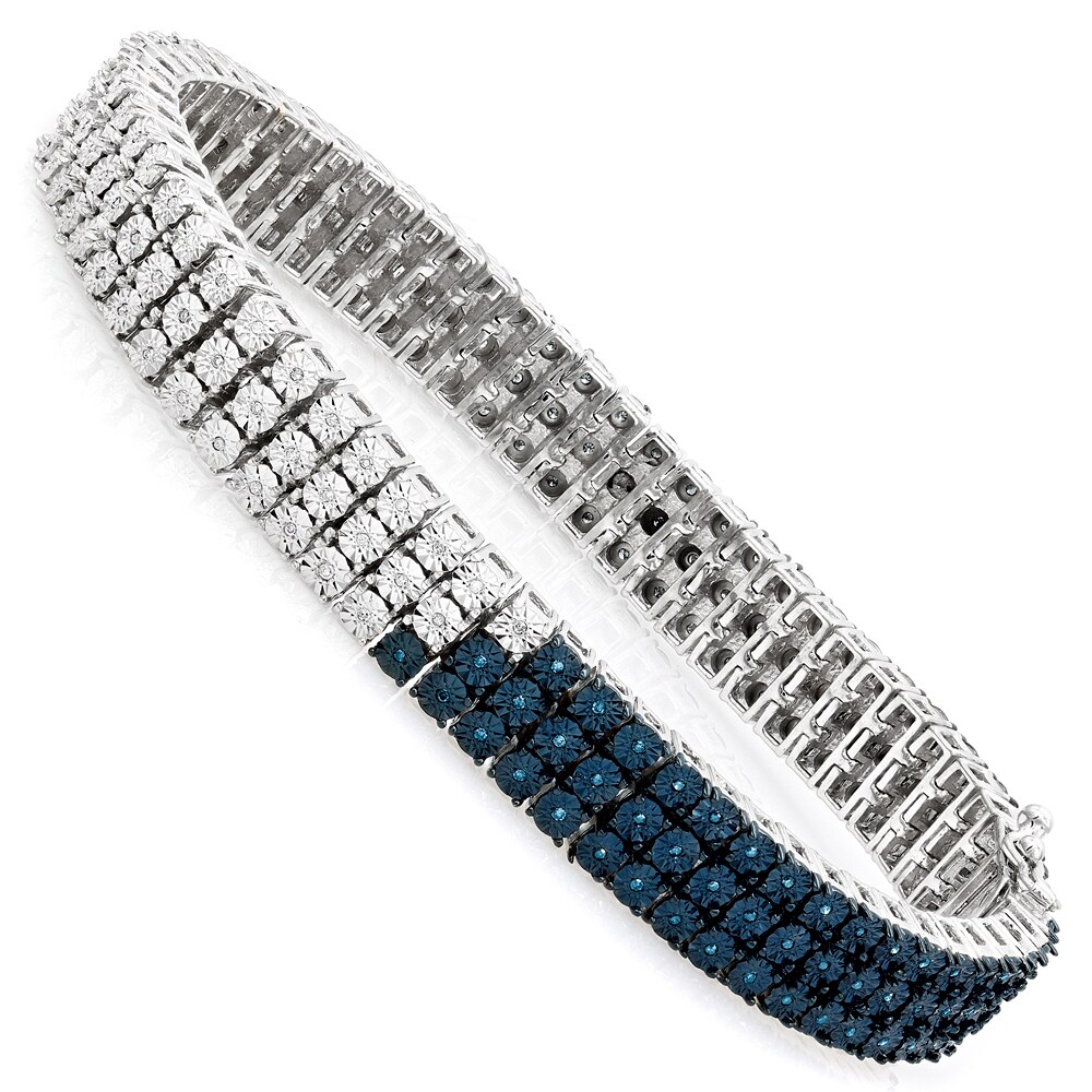 blue and silver bracelet