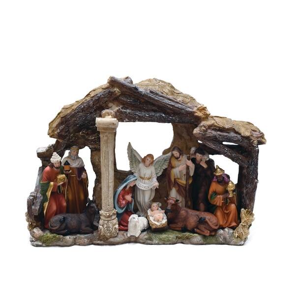 11-Piece Traditional Religious Christmas Nativity Figure Set with ...