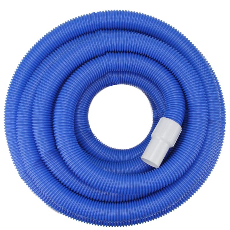 Blue Blow-Molded PE In-Ground Swimming Pool Vacuum Hose with Swivel Cuff - 100' x 1.5"