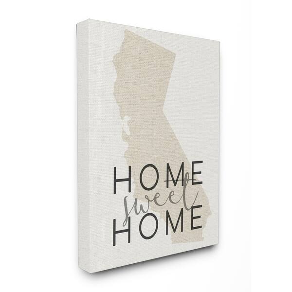 Shop Home Sweet Home California Typography Stretched Canvas Wall