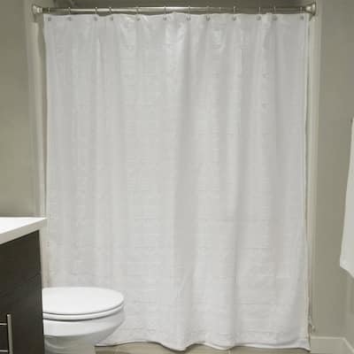 White Diamond Lace Shower Curtain