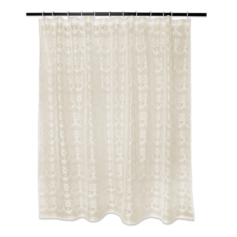 White Diamond Lace Shower Curtain