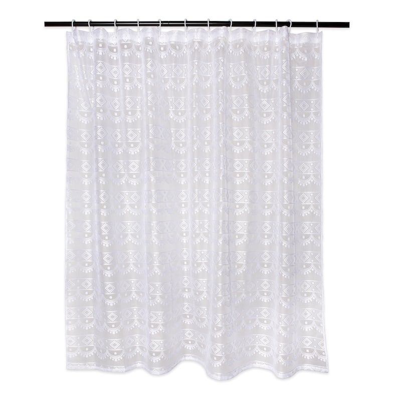 White Diamond Lace Shower Curtain