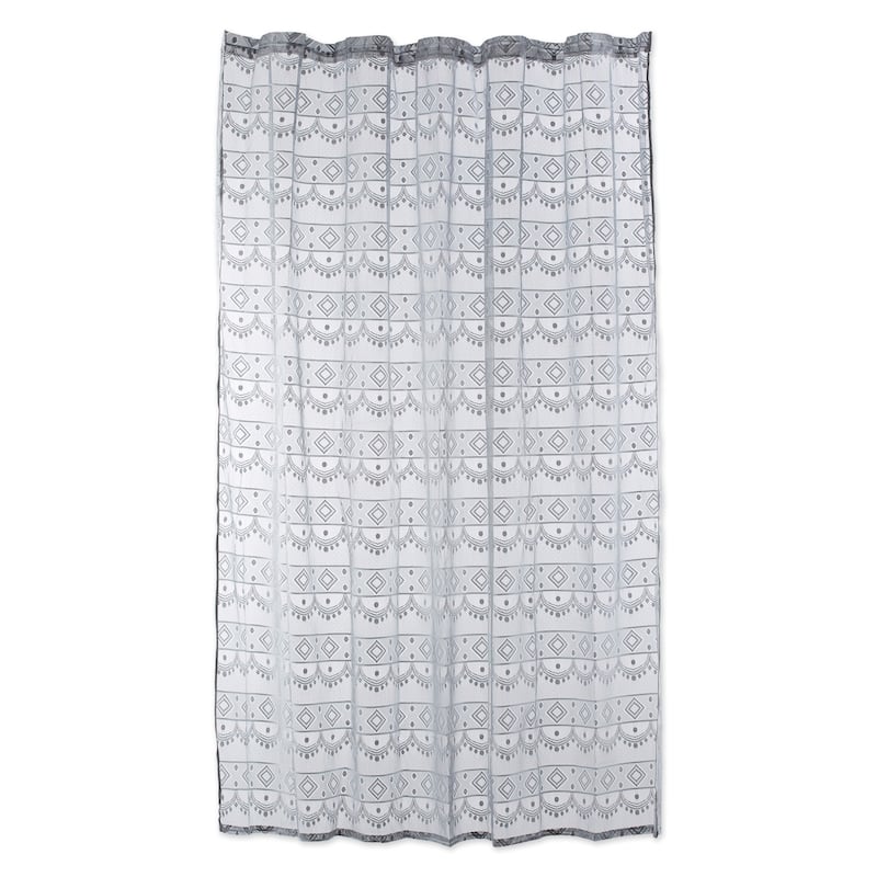 White Diamond Lace Shower Curtain