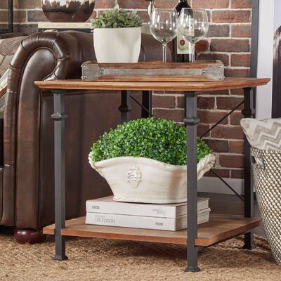Myra Vintage Industrial Modern Rustic Side Table by iNSPIRE Q Classic