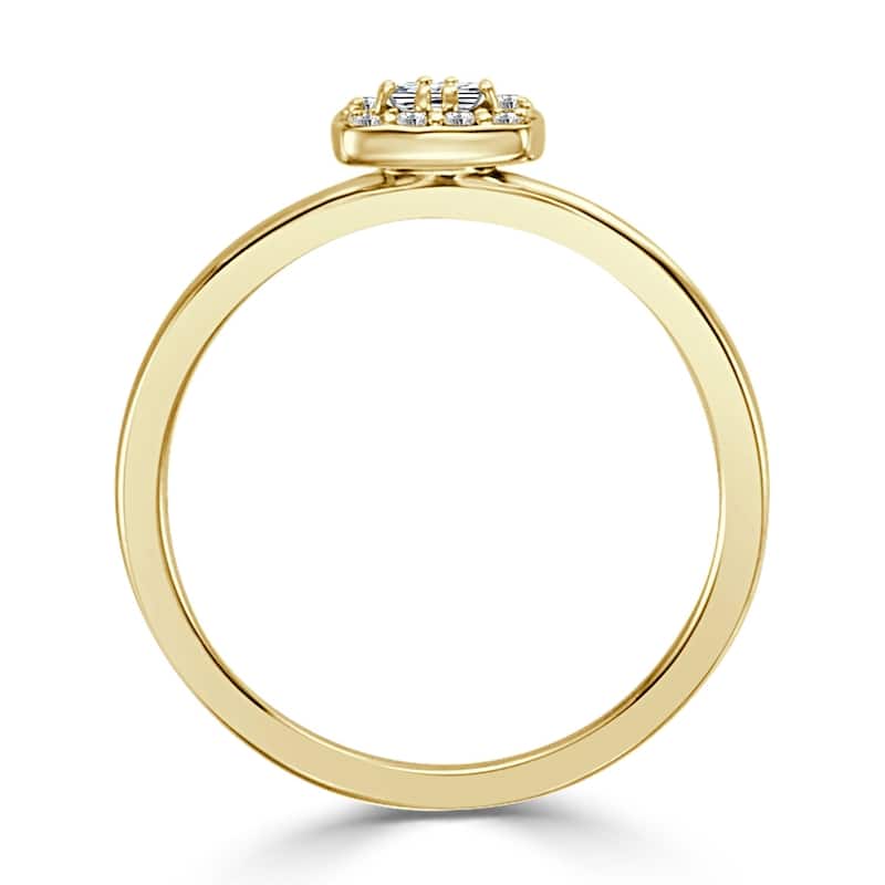 Auriya Princess-Cut 1/4ctw Halo Diamond Promise Ring 10K Gold