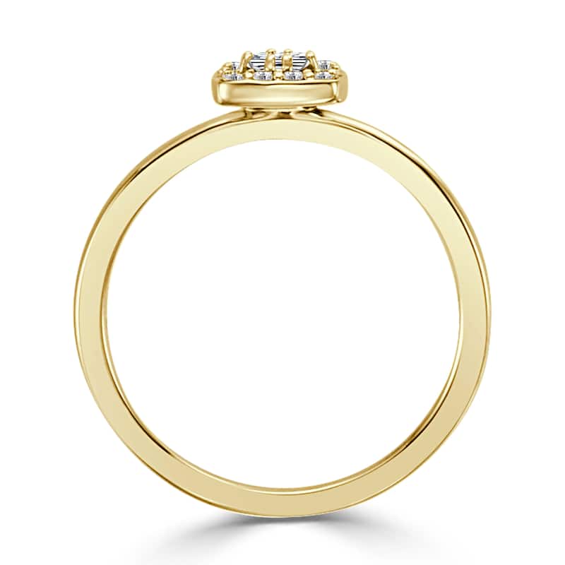 Auriya Princess-Cut 1/4ctw Halo Diamond Promise Ring 10K Gold