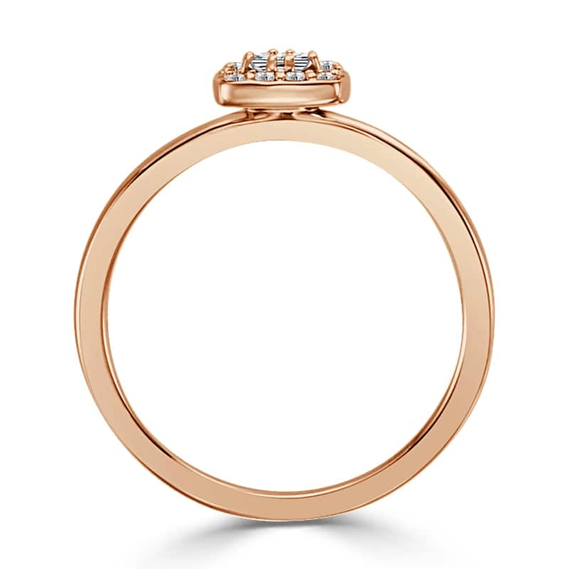 Auriya Princess-Cut 1/4ctw Halo Diamond Promise Ring 10K Gold