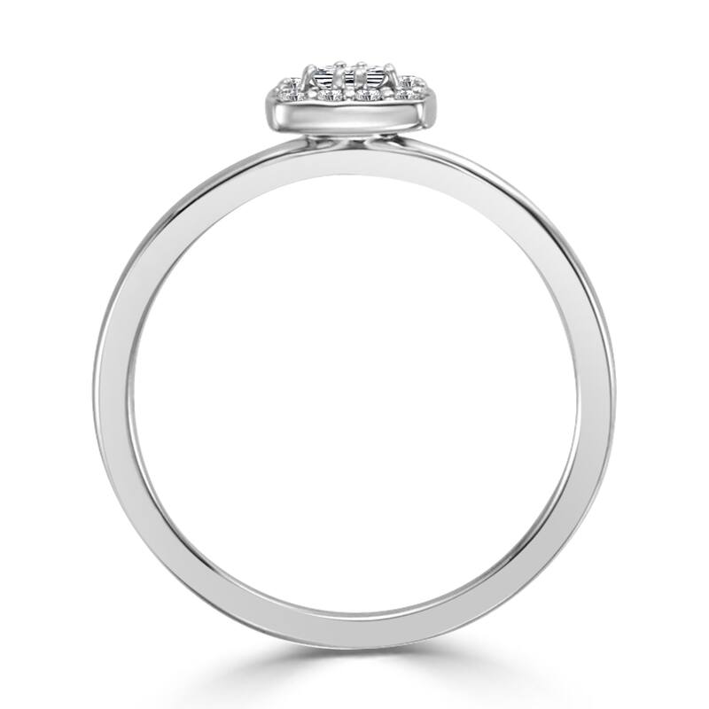 Auriya Princess-Cut 1/4ctw Halo Diamond Promise Ring 10K Gold