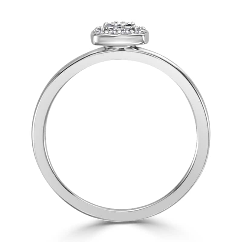Auriya Princess-Cut 1/4ctw Halo Diamond Promise Ring 10K Gold