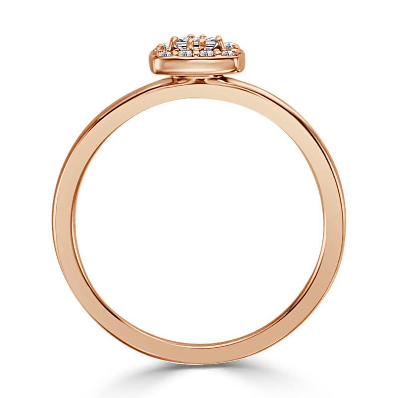 Auriya Princess-Cut 1/4ctw Halo Diamond Promise Ring 10K Gold