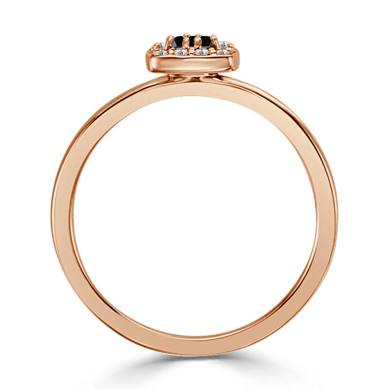 10K Gold Princess-Cut 1/4ct TDW Accent Black Diamond Halo Promise Ring by Auriya
