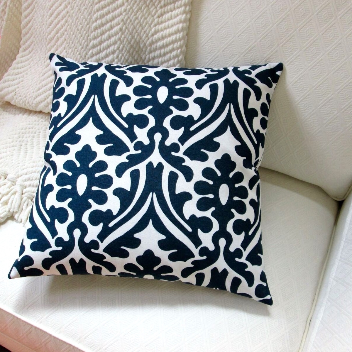 Geometric Print Pillow 18x18 Blue E by design PGN731BL44-18 18 x 18-inch Ananda