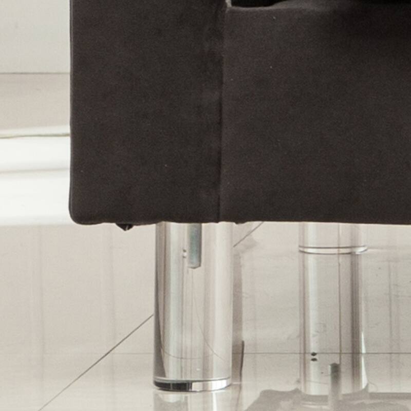 AC Pacific Victoria Collection Modern Style Luxurious Polyester Velvet Upholstered Tufted Living Room Loveseat