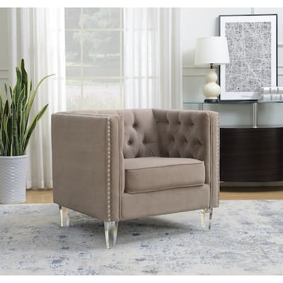 AC Pacific Ariel Collection Modern Style Polyester Fabric Upholstered Living Room Chair
