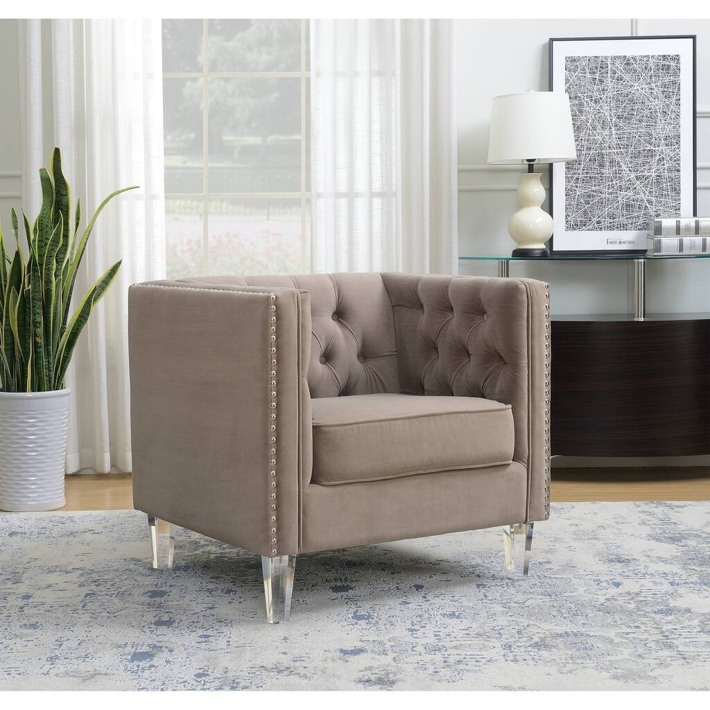 AC Pacific Ariel Collection Modern Style Polyester Fabric Upholstered Living Room Chair