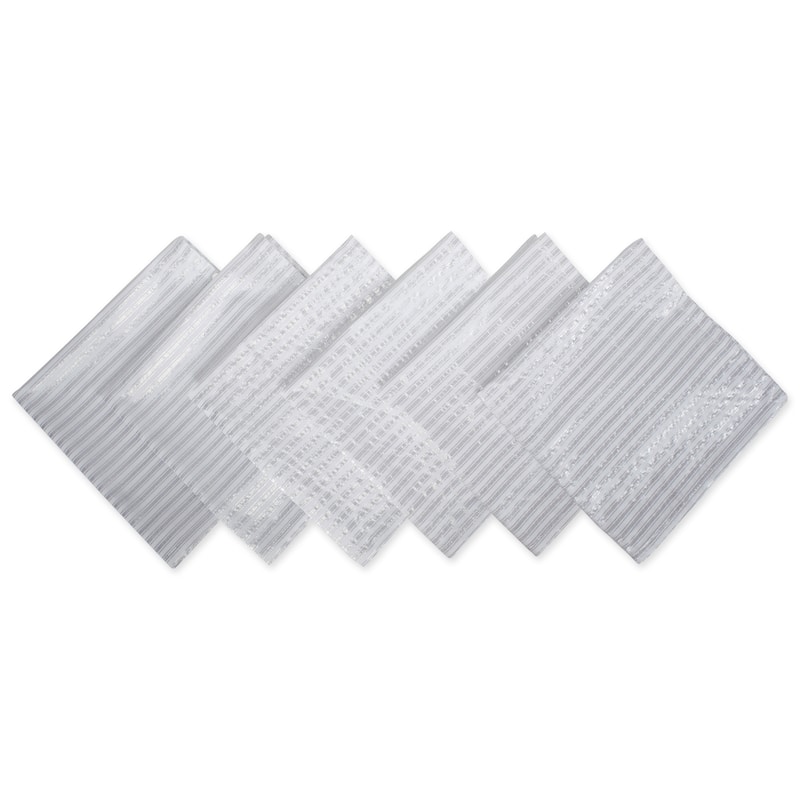 Basic Stripe Printed Napkin (Set of 6) - Silver Stripe