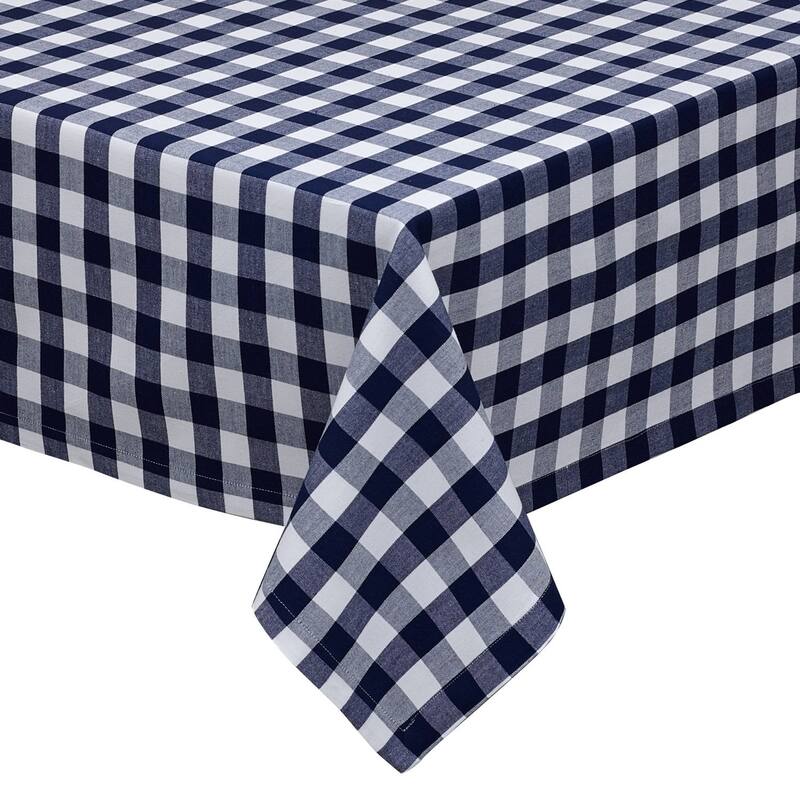 Navy Checkered Tablecloth