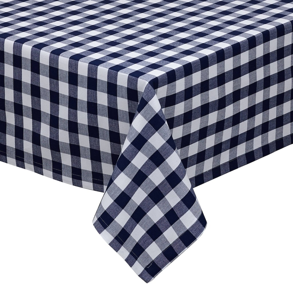 Navy Checkered Tablecloth
