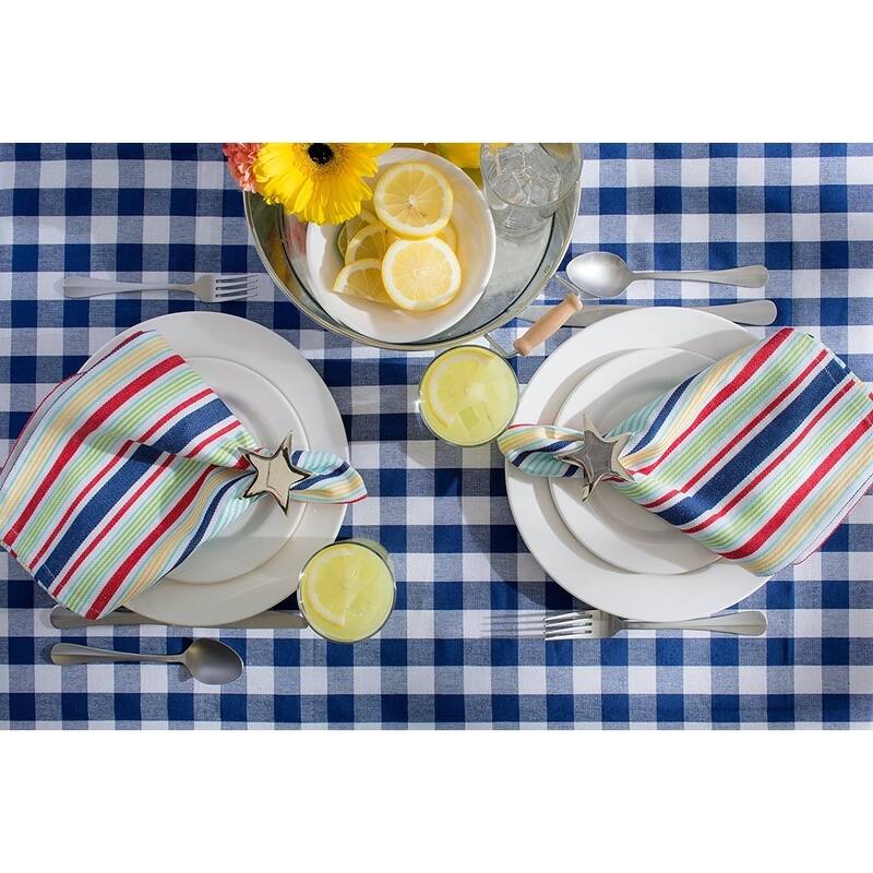 Navy Checkered Tablecloth
