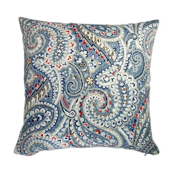 Artisan Pillows 18 inch Indoor Outdoor Geometric Paisley in Blue Red Throw Pillow Set of 2 Bed Bath Beyond 17008335