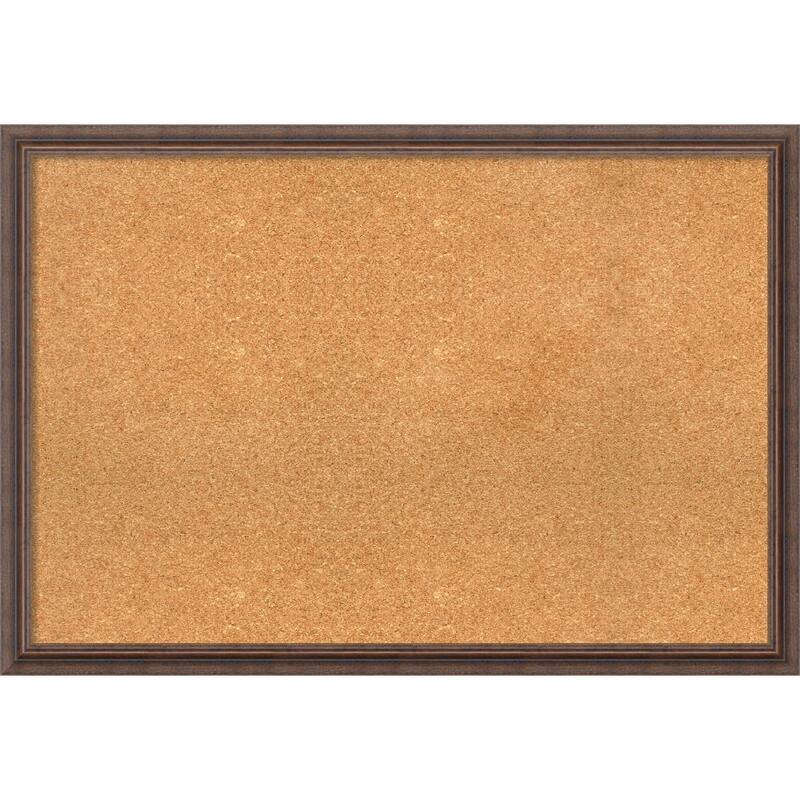 Framed Cork Board, Distressed Rustic Brown