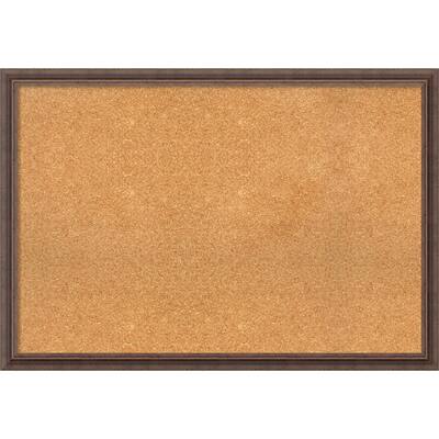 Framed Cork Board, Distressed Rustic Brown