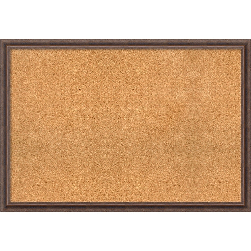 Framed Cork Board, Distressed Rustic Brown