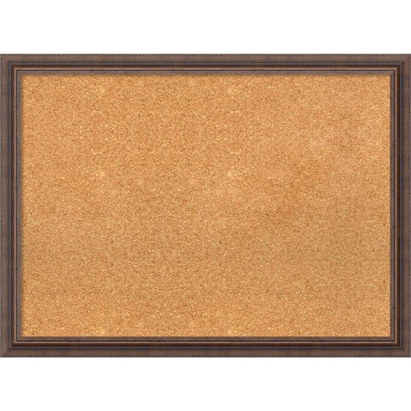 Framed Cork Board, Distressed Rustic Brown