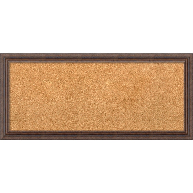 Framed Cork Board, Distressed Rustic Brown