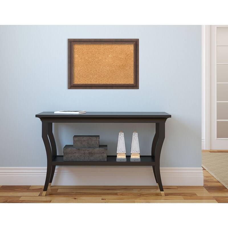 Framed Cork Board, Distressed Rustic Brown