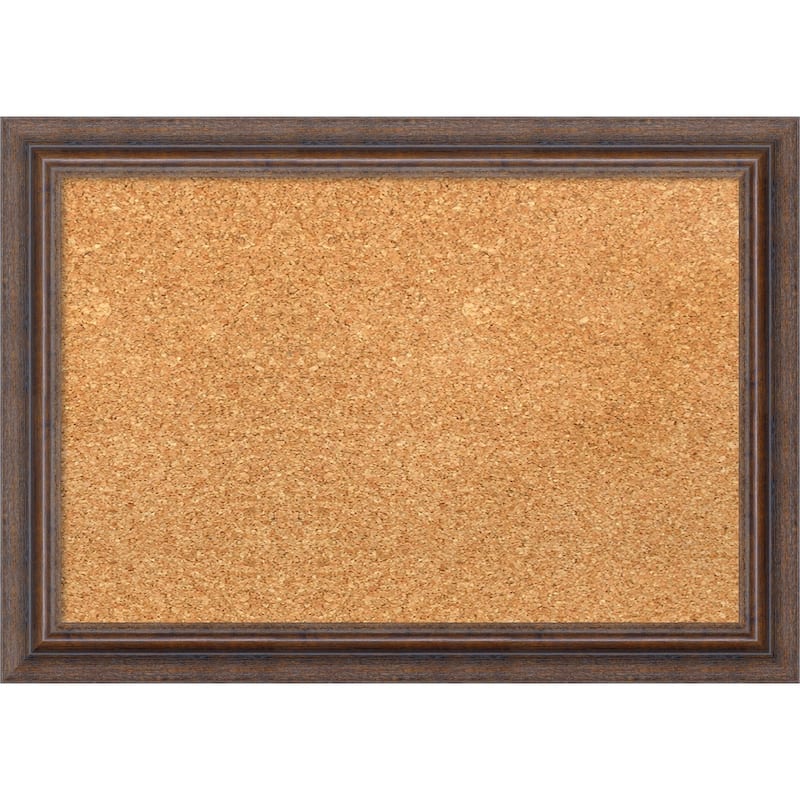 Framed Cork Board, Distressed Rustic Brown