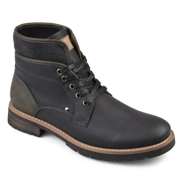 Vance Co Mens Faux Leather Lace-up Boots
