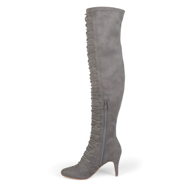 grey wide calf boots