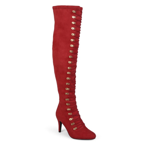 red boots wide calf