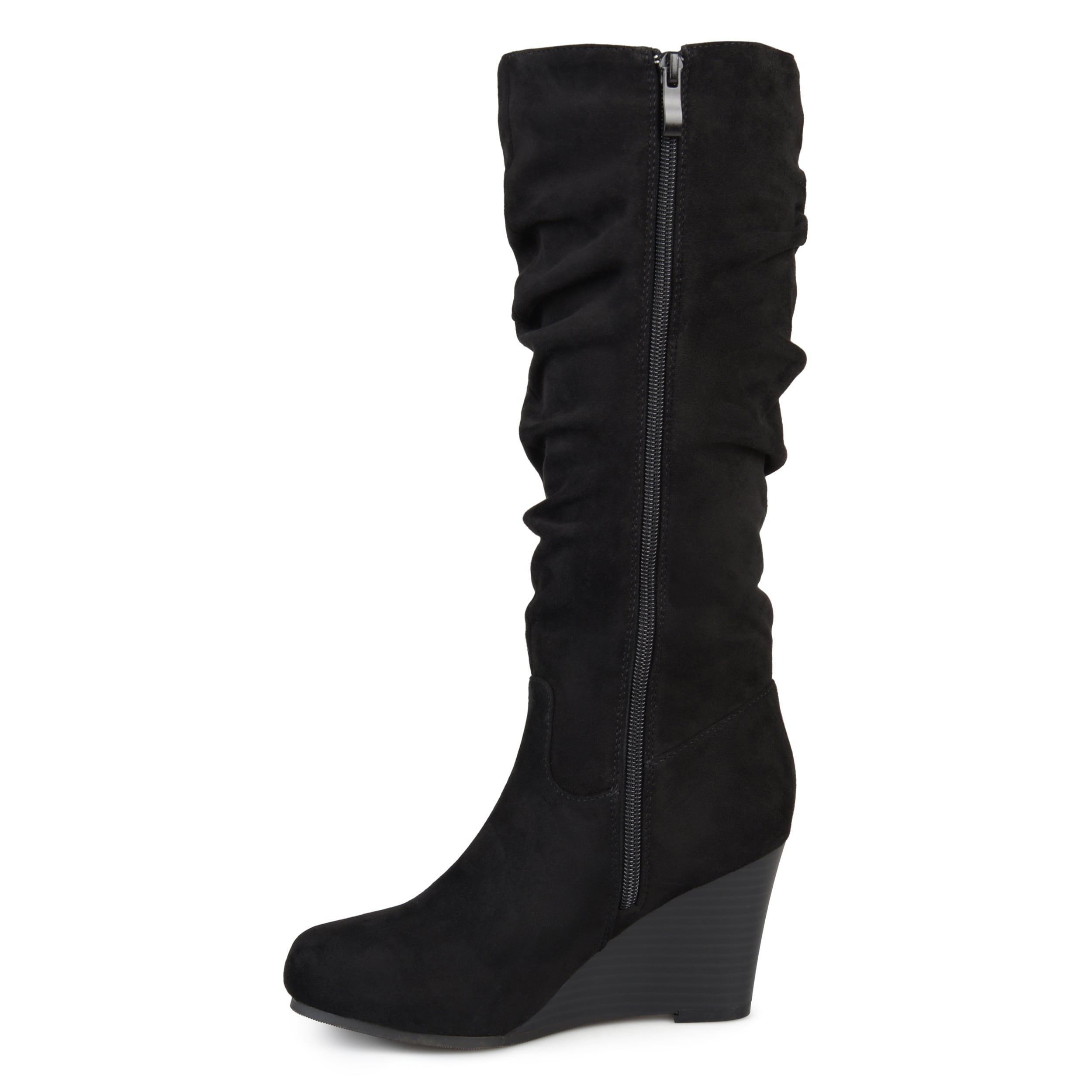 wide calf high heeled boots