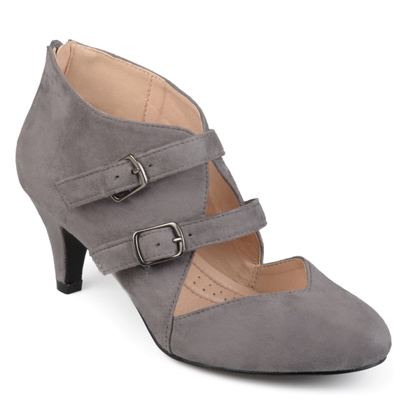 Journee Collection Women's 'Ohara' Comfort-sole Dual Buckle Sweetheart Toe Heels