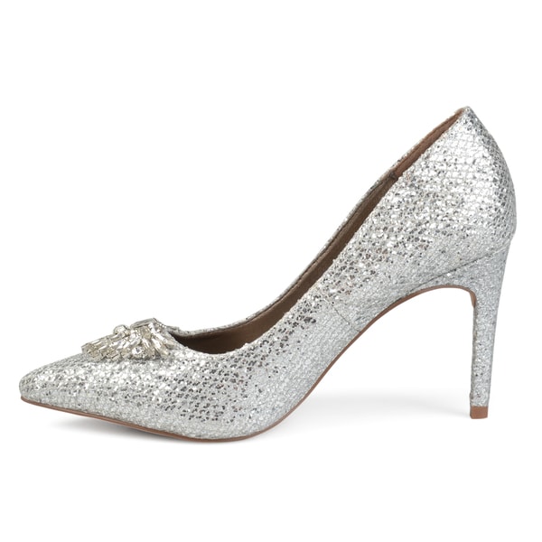pointed glitter heels