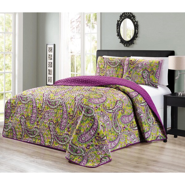 Journee Home 'Kell' Printed 3-piece Reversible Bedspread