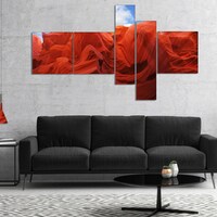 Designart Red And Orange Shade In Antelope Canyon Photography Designart Red And Orange Shade In Antelope Canyon Photography Canvas Art Print