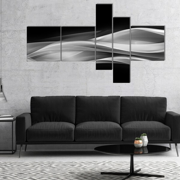 Designart 'Glittering Silver Pattern' Abstract Canvas art print