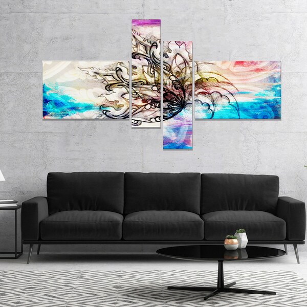 shop designart blue paper flower and flame floral art canvas print paper flower canvas art