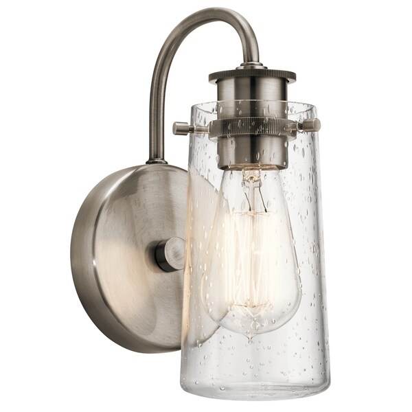 Kichler Braelyn 1 Light 5 inch Classic Pewter Wall Bracket Wall Light, B 
