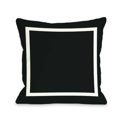 Samantha Simple Square - Black 16 or 18 Inch Throw Pillow by OBC