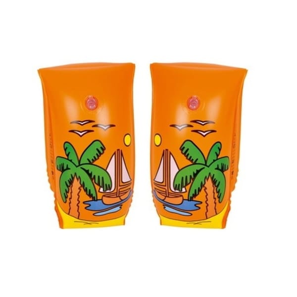 Set of 2 Orange Sail Boat Voyage Inflatable Swimming Pool Arm Floats for Kids 6-12 Years