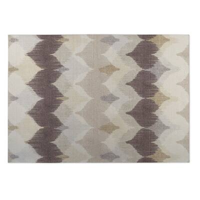 Kavka Designs Ivory/ Tan/ Taupe Chevron Motion 2' x 3' Indoor/ Outdoor Floor Mat