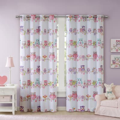 Mi Zone Kids Noctural Nellie Owl Printed Blackout Grommet Curtain Panel