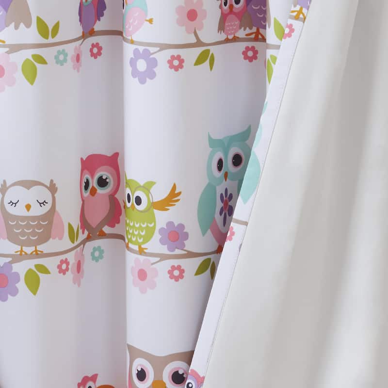 Intelligent Design Kids Noctural Nellie Owl Printed Blackout Grommet Curtain Panel