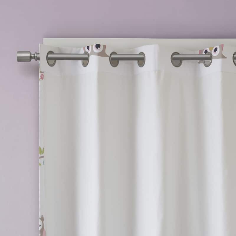 Intelligent Design Kids Noctural Nellie Owl Printed Blackout Grommet Curtain Panel