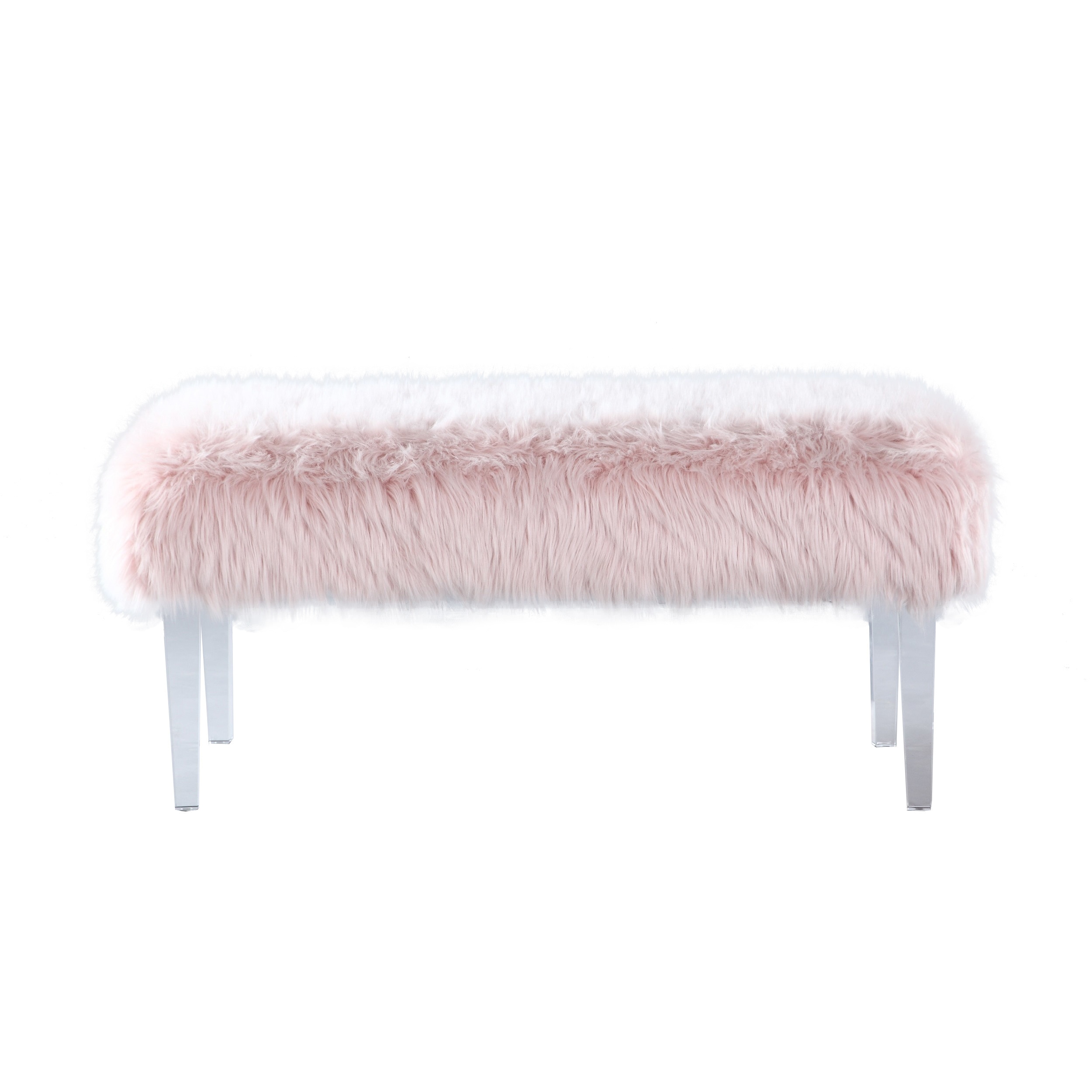 Chic Home Samuel Modern Contemporary Faux Fur Acrylic Leg Bench Overstock 17016828